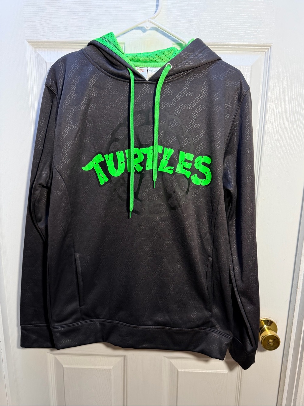Turtles Black Hoodie with Neon Green Accents